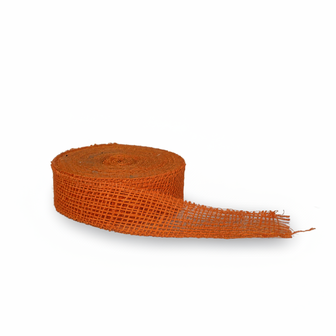 Allestisci con calore il nastro Arpimex Juta Arancio 35 mm × 18 mt. Perfetto per cerimonie, bomboniere e packaging rustico. ean  8018318258350