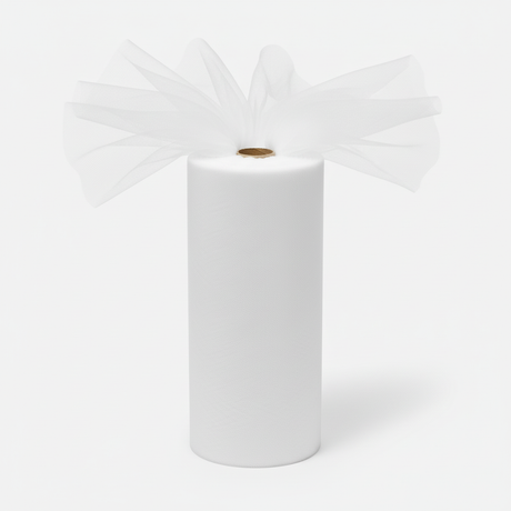 Rotolo Tulle semi-trasparente per bomboniere, decorazioni e fai da te. ARPIMEX rotolo bianco H 25 cm × 100 mt, rete fine, no sfilacciatura ean 8018318136467