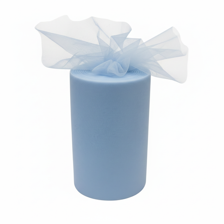 Rotolo Tulle semi-trasparente per bomboniere, decorazioni e fai da te. ARPIMEX rotolo celeste H 12,5 cm × 100 mt, rete fine, no sfilacciatura ean 8018318043444