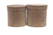 ARPIMEX Christmas Set 2 Velvet Hat Boxes D 26 Cm H 26 Cm Brown