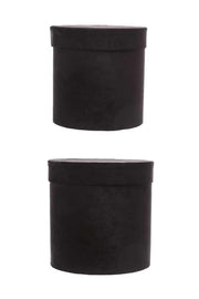 ARPIMEX Christmas Set 2 Velvet Hat Boxes D 26 Cm H 26 Cm Black