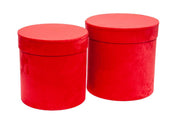 ARPIMEX Christmas Set 2 Velvet Hat Boxes D 26 Cm H 26 Cm Red