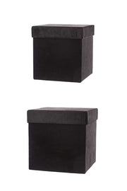 ARPIMEX Christmas Set 2 Velvet Boxes 23 x 23 x 23 Cm Black