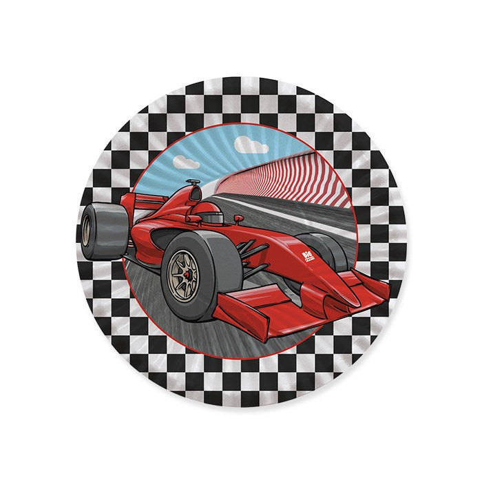 big party big party piattini in cartone d 18 cm formula 1 party rosso nero cf 8 pz ean 8020834616606