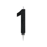 Big Party Candle Number 1 Max Cera Sweety Black Glitter