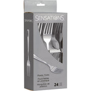 Bigiemme Metallic Plastic Forks Silver H 19 Cm 24 Pcs