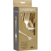 Bigiemme Gold Metallic Plastic Forks H 19 Cm 24 Pcs
