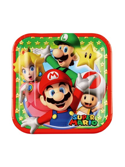 immagine-1-bigiemme-piatto-super-mario-qudrato-18-cm-8-pz-ean-194099067843