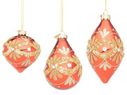 Bizzotto Garish Assorted Christmas Ornament, Red Glass, 1 pc.