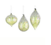 Bizzotto Wink Christmas Ornament, Assorted, Green Glass, 1 pc.