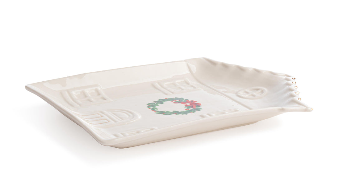 bizzotto bizzotto piatto decorativo di natale lovable con ghirlanda 19 x 17 x 15 cm bianco ean 8051836752740