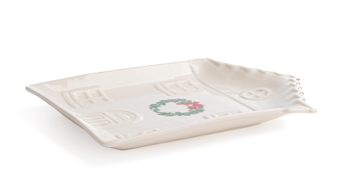 bizzotto bizzotto piatto decorativo di natale lovable con ghirlanda 19 x 17 x 15 cm bianco ean 8051836752740