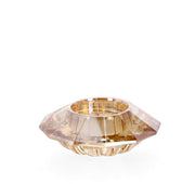 Bizzotto Tealight Holder 1P Eldrid H 3.3 Cm D 9 Cm Amber Glass