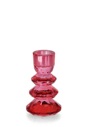 Bizzotto Candle Holder 1P Eldrid H 10.8 Cm D 6 Cm Red Glass