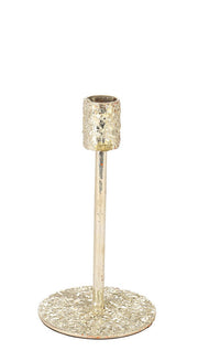 Bizzotto Handley Christmas Candle Holder, H 16 cm, D 8.5 cm, Silver Metal