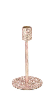Bizzotto Handley Christmas Candle Holder, H 16 cm, D 8.5 cm, Pink Metal