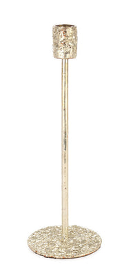 Bizzotto Handley Christmas Candle Holder, H 26 cm, D 8.5 cm, Silver Metal