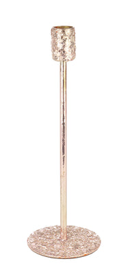 Bizzotto Handley Christmas Candle Holder, H 26 cm, D 8.5 cm, Pink Metal