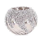 Bizzotto Vortex Christmas Candle Holder, Grey Glass, D 8 cm, Silver