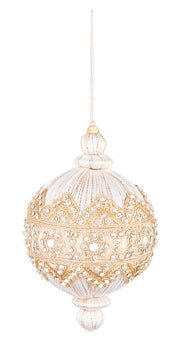 Bizzotto Christmas Ball Adorn D 100 mm H 150 mm with White Sparkles