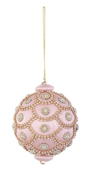 Bizzotto Crystal Christmas Ball D 100 mm with Pink Dust Pearls