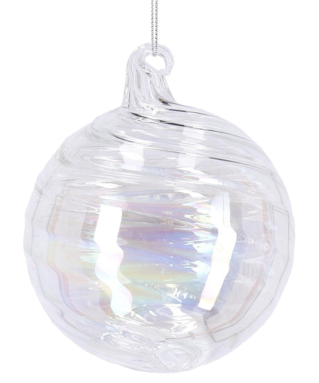 bizzotto bizzotto sfera di natale lavorazione a spirale iridescente d 100 mm vetro ean 8051836595132