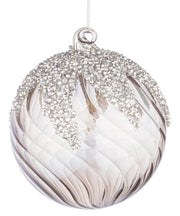 Bizzotto Vortex Christmas Ball, 100 mm Diameter, Grey Gold Glass