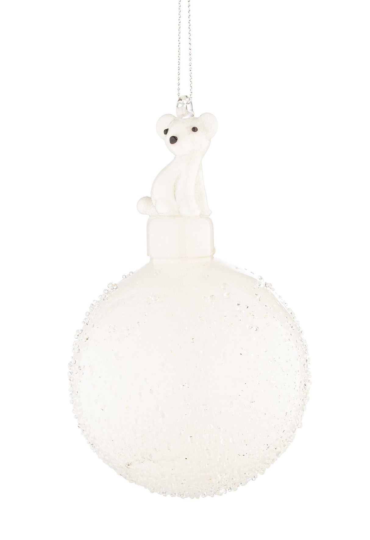 bizzotto bizzotto sfera festivity di natale con orso d 80 mm vetro bianco ean 8051836736627