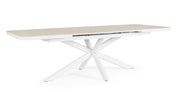 Bizzotto Pascal Extendable White Aluminum Stone Table 200–260 cm