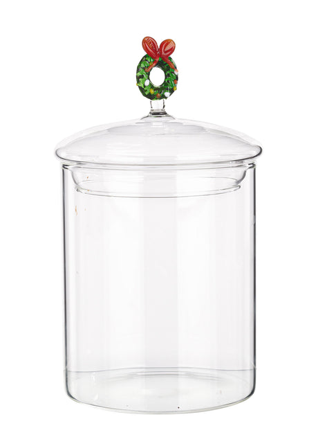 bizzotto bizzotto vaso biscotti di natale astrea con corona h 16 cm d 10 cm vetro trasparente ean 8051836601406