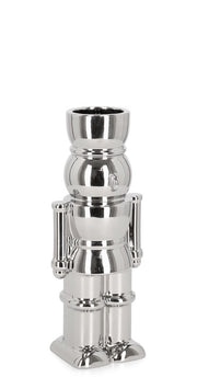 Bizzotto Christmas Walker Soldier Vase H 22.5 cm 9 x 6.5 cm Silver Ceramic