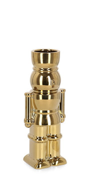 Bizzotto Christmas Walker Soldier Vase H 22.5 cm 9 x 6.5 cm Gold Ceramic