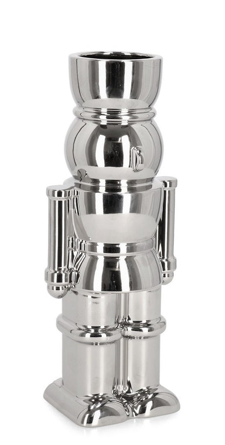bizzotto bizzotto vaso di natale walker soldatino h 28 cm 12 x 9 cm ceramica argento ean 8051836719446