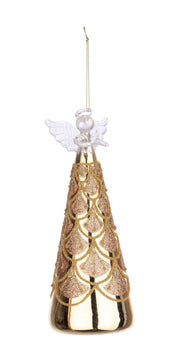 Bizzotto Pendant Christmas Glass Winslows Angel Gold L