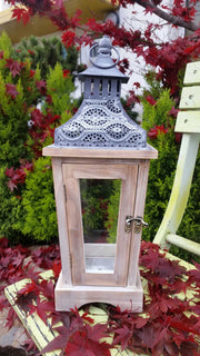 BONTURI CASA HOME DECORATION Wooden Lantern H 40 Cm 15 x 15 Cm Natural