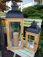 BONTURI HOME HOME DECORATION Lantern Set 2 Pcs 24 x 24 x 64 Cm 18 x 18 x 42 Cm Natural