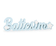 Cupido&amp;Co. Baptism Sign 550 x 30 x 147 Mm Blue Wood