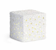 Cupido&amp;Co. White Cube with Flowers and Led 100 x 100 x 100 Mm with Box