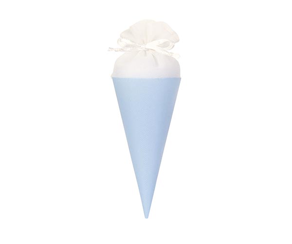 cupidoco cupidoco cono portaconfetti in raso azzurro bomboniera nascita e battesimo d 6 x h 17 cm ean 8007402288595