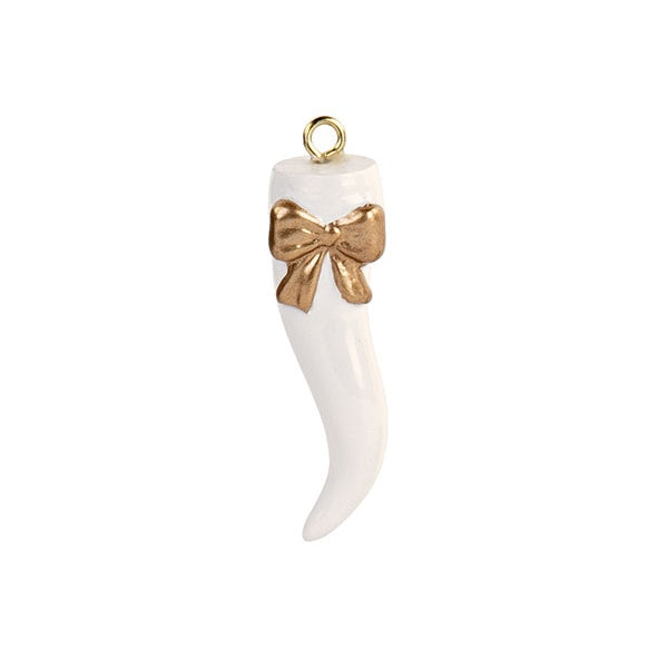 cupidoco cupidoco cornetto bianco con fiocco oro h 47 mm da appendere ideale bomboniera ean 8058196016222