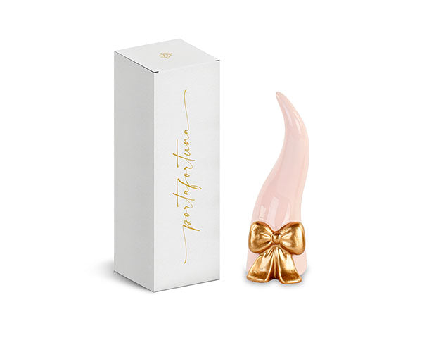 cupidoco cupidoco cornetto rosa con fiocco oro h 120 mm con scatola ideale bomboniera ean 8058196016284