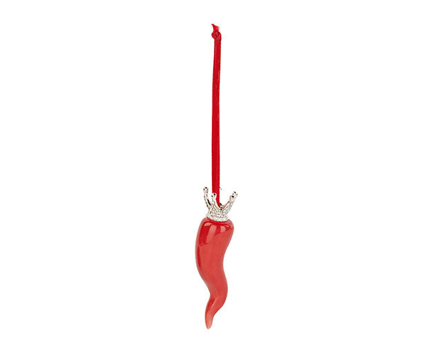cupidoco cupidoco cornetto rosso con corona argentata bomboniera portafortuna in resina h 10 cm ean 8007402294893