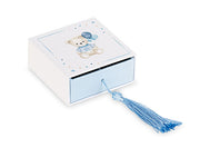 Cupido&amp;Co. Blue Teddy Bear Box with Insert and Tassel 70 x 70 x 30 Mm