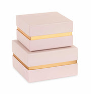 Cupido&amp;Co. Set of 2 Powder and Gold Boxes with Insert 120 x 120 x 70 / 140 x 140 x 80 Mm
