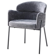 Dimo Iris Armchair in Grey Fabric with Metal Legs – Modern Design Decorative Chair