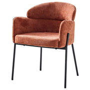 Dimo Iris Armchair in Terracotta Fabric with Metal Legs – Modern Design Upholstered Chair