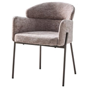 Dimo Iris Armchair in Dove Grey Fabric with Metal Legs – Modern Design Decorative Chair