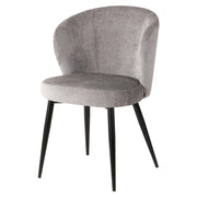 Dimo Evelyn Armchair 58 x 48 Cm H 80.5 cm in Grey Fabric with Metal Legs – Elegant Design Chair