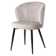 Dimo Evelyn Armchair 58 x 48 x 80.5 cm in Dove Grey Fabric with Metal Legs – Elegant Design Chair