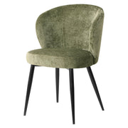 Dimo Evelyn Armchair 58 x 48 Cm H 80.5 cm in Green Fabric with Metal Legs – Elegant Design Chair